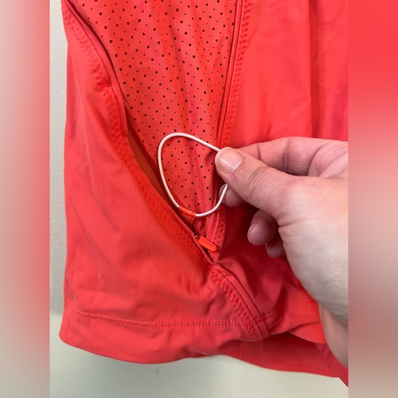 Athleta Pacifica II Tank Size Small 1/4 Zip Bright Reddish Orange - Picture 4 of 10